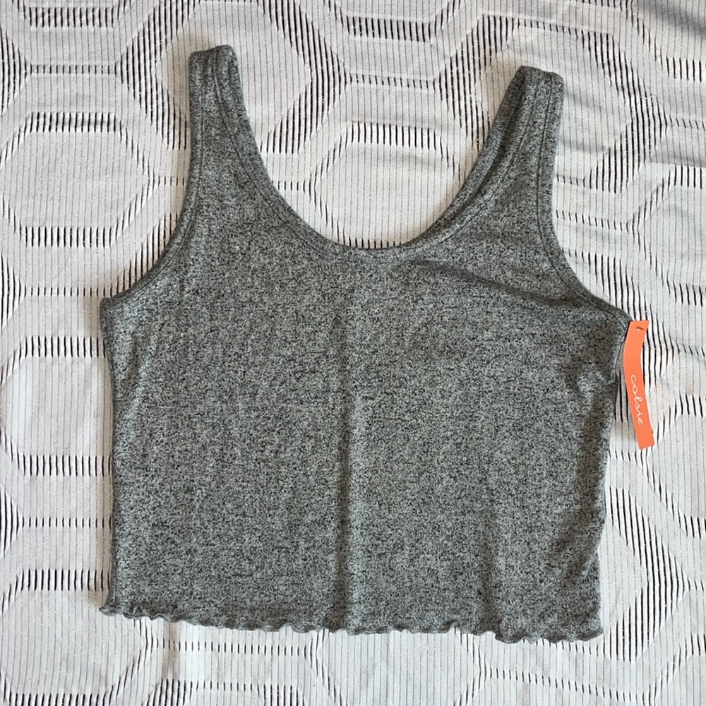 NWT Colson Women’s Soft Gray Cropped Loungewear Top sz XS